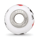 Ster.Silver Reflections White Hand Painted Lucky Suit Fenton Glass Bead